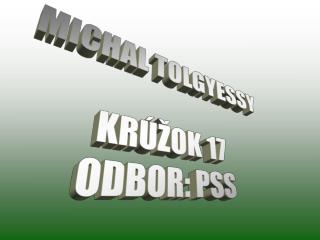 MICHAL TOLGYESSY KRÚŽOK 17 ODBOR: PSS
