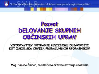 Posvet DELOVANJE SKUPNIH OBČINSKIH UPRAV