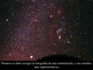 Primero se debe escoger la fotografía de una constelación, y sus estrellas más representativas