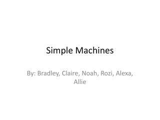 Simple Machines