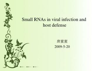 Small RNAs in viral infection and host defense