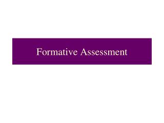 Formative Assessment