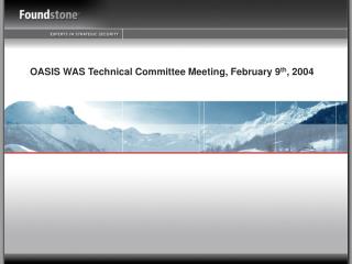 OASIS WAS Technical Committee Meeting, February 9 th , 2004