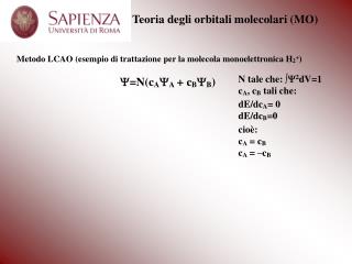 Teoria degli orbitali molecolari (MO)