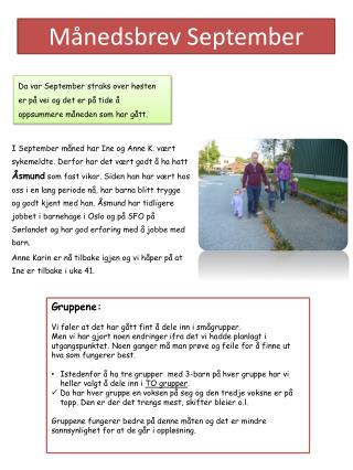 Månedsbrev September
