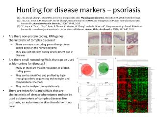 Hunting for disease markers – psoriasis