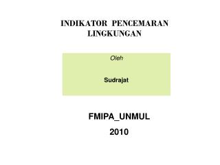 INDIKATOR PENCEMARAN LINGKUNGAN