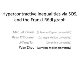 Hypercontractive inequalities via SOS, and the Frankl-Rödl graph