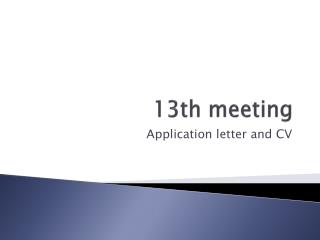 13th meeting