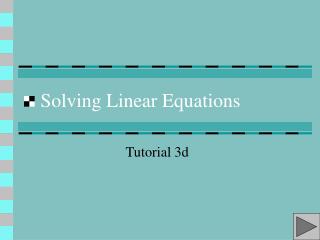 Solving Linear Equations