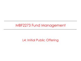MBF2273 Fund Management