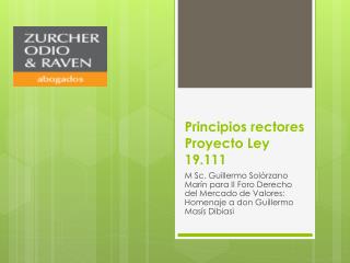 Principios rectores Proyecto Ley 19.111