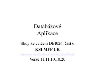 Databázové Aplikace