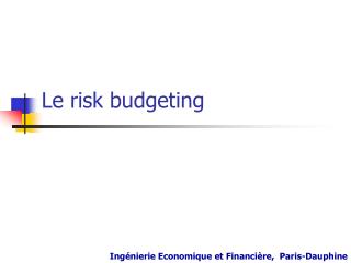 Le risk budgeting