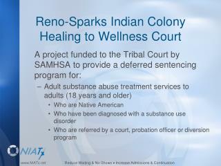 Reno-Sparks Indian Colony Healing to Wellness Court