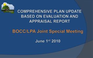 COMPREHENSIVE PLAN UPDATE BASED ON EVALUATION AND APPRAISAL REPORT