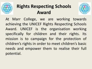 Rights Respecting Schools Award