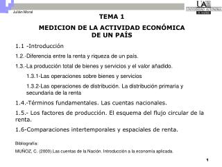 TEMA 1 MEDICION DE LA ACTIVIDAD ECONÓMICA DE UN PAÍS