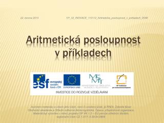 Aritmetická posloupnost v příkladech
