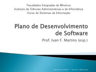 Plano de Desenvolvimento de Software