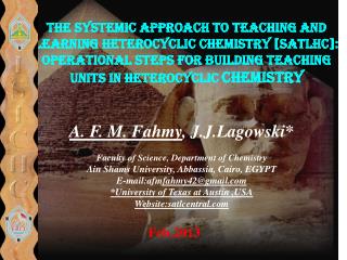 The Systemic Approach to Teaching and Learning Heterocyclic Chemistry [SATLHC]: