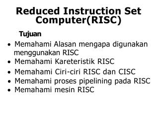 Reduced Instruction Set Computer(RISC )