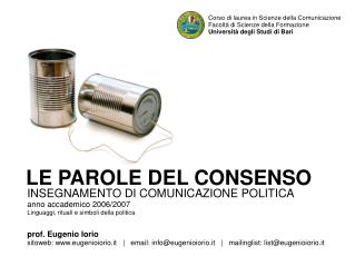 INSEGNAMENTO DI COMUNICAZIONE POLITICA anno accademico 2006/2007