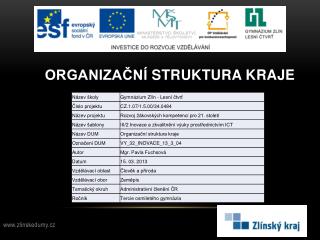 Organizační struktura kraje