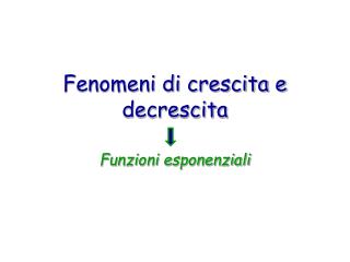 Fenomeni di crescita e decrescita