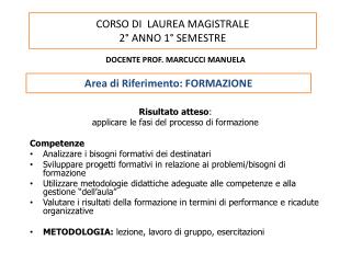 DOCENTE PROF. MARCUCCI MANUELA