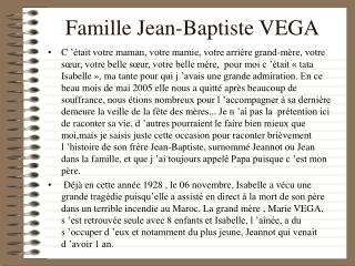 Famille Jean-Baptiste VEGA