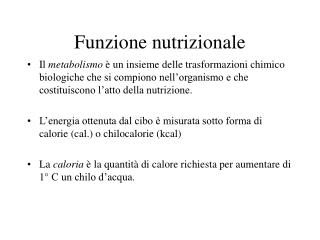 Funzione nutrizionale