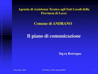 Il piano di comunicazione