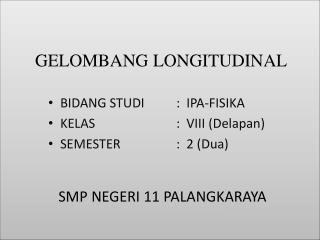 GELOMBANG LONGITUDINAL