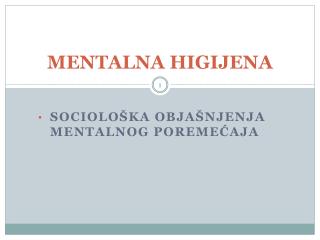 MENTALNA HIGIJENA