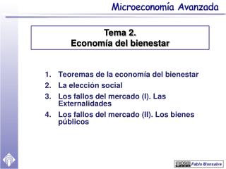 Teoremas de la economía del bienestar La elección social