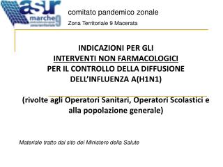 INDICAZIONI PER GLI INTERVENTI NON FARMACOLOGICI