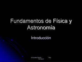 Fundamentos de Física y Astronomía