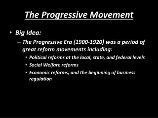 The Progressive Movement