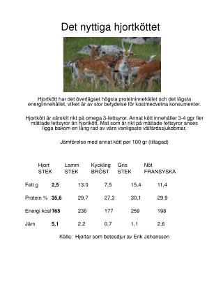 Det nyttiga hjortköttet