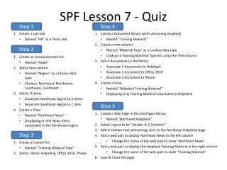 SPF Lesson 7 - Quiz