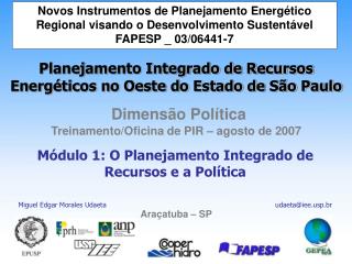 Módulo 1: O Planejamento Integrado de Recursos e a Política