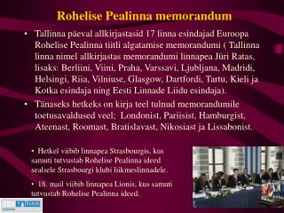 Rohelise Pealinna memorandum