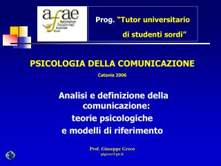 Prog. “Tutor universitario di studenti sordi”