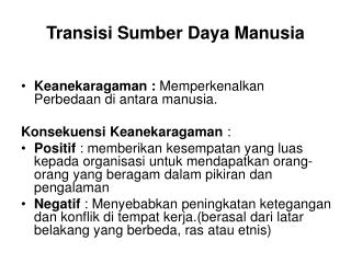 Transisi Sumber Daya Manusia