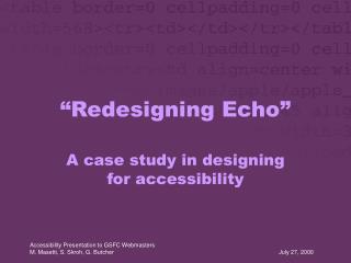 “Redesigning Echo”