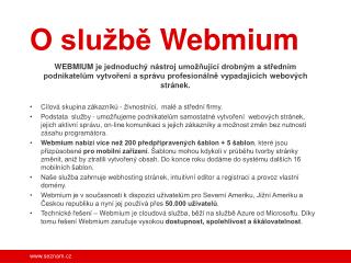 O službě Webmium