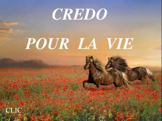 CREDO POUR LA VIE