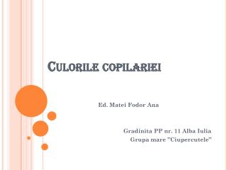 Culorile copil a riei