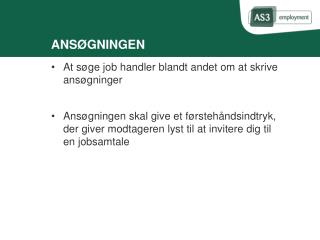 ANSØGNINGEN